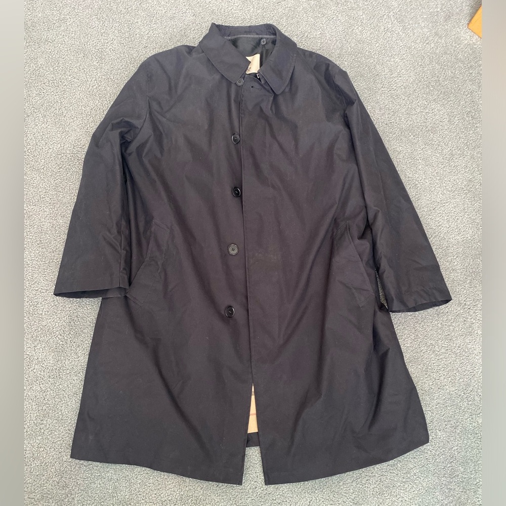 Burberry London Black Car Coat with Wool/Camelhair Liner
